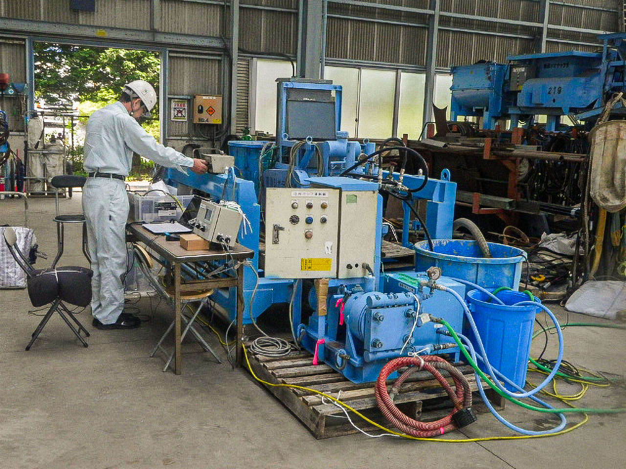 機械装置の動作確認状況