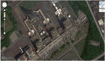 石油火力発電所全景(航空写真)
